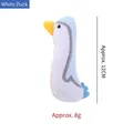 Interactive soft plush white duck cat toy containing catnip for indoor cats playing - White Duck