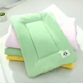 Soft macaron colored waffle texture pet mat suitable for cat cages and small dog beds - No. 1 (40x23cm) / Matcha Green