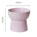 Bol pour chat surélevé en céramique rose, dimensions 12,5 cm de diamètre et 11,5 cm. - Bol à pied haut bouche plate / 1 Pièce / Violet