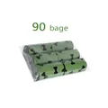 Close-up packaging detail of 6 rolls biodegradable pet waste bags with bone patterns - Bone Print / 1.5 Mil 6 Rolls