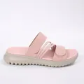Casual pink platform slide sandals with adjustable velcro straps and elastic bands - 36 / Pink