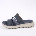 Women's navy blue casual beach sandals with platform sole and adjustable Velcro straps - 36 / Blue