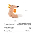 Peluche a forma di volpe per animali con erba gatta e carta stropicciata, arancione. - Volpe Marrone