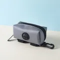 Distributeur de sacs à déjections canines gris avec fermeture éclair et clip pour sortie - Gris