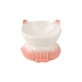 Keramische schuine kattenbak met roze verloopbasis en schattig varkensoorontwerp - Schuine Keramische Bak / 13cm / Gradiënt Roze Wit