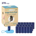 Set di 270 sacchetti per deiezioni canine profumati alla lavanda con dispenser blu - Set Scatola 18 Rotoli con Dispenser / Blu scuro