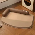 Waterproof brown and beige pet bed mat with a comfortable puppy bolster for dogs and cats - Waterproof Wear-Resistant Style / 87*63cm / Mocha Coffee