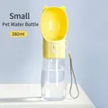 Gourde portable jaune 380ml pour chiens avec abreuvoir design oreilles de chat mignon - Style Petite Bouteille d'Eau Unique / 380ml / Jaune