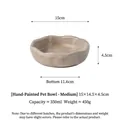 Cuenco para mascotas de cerámica pintado a mano, tamaño mediano, 350ml, diámetro de 15cm - Plato Mediano de Arena Pintado a Mano