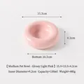 Cuenco de cerámica rosa brillante para mascotas en forma de bagel, talla M, 130 ml - Rosa Claro Brillante / M
