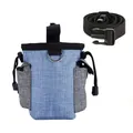 Durable dog training treat bag with adjustable waist strap and side pockets for pet food - Waist Bag / Blue