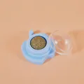 Natürliches Bio-Katzenminze-Ball-Spielzeug in blauer Blattform mit klarem Schutzdeckel - Apfel Stil / Blau