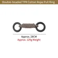 Durable cotton rope and TPR dog chew toy for interactive play, 28cm dental health toy - Double Head TPR Rope Ring
