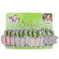 A collection of colorful cat-head shaped pet collars presented on a green display card - Multicolor Mixed / 12 Pieces/Card