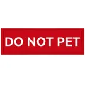 Detailed view of red Do Not Pet hook and loop patch for K9 dog harness and pet vest - S (11x3cm) / DO NOT PET / Red