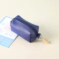 Portable purple faux leather dog waste bag holder with durable gold swivel clasp - Sapphire Blue