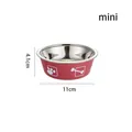 Mini red stainless steel pet bowl for dogs and cats 11cm diameter anti-slip water bowl - Mini / Red