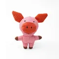 Cute pink corduroy pig plush toy for dogs, durable squeaky chew toy for pets - 15*15cm / Pink Pig