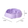 Purple flower-shaped slow feeder pet bowl with dimension markings 21x17x5cm for dogs - 21x17x5cm / Flower Style / Purple