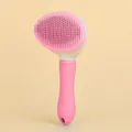 Professional pink and white self-cleaning slicker brush for pet grooming and shedding - Pink (Soft Handle)