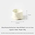 Cuenco de cerámica para mascotas en blanco crema mate con textura a mano, 11,8x7,8cm - Cuenco Plano / Blanco Roto