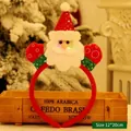 Festlicher LED leuchtender Weihnachtsmann Haarreif für Feiertags Party Kostüm Zubehör - Pailletten Handhebender Weihnachtsmann Stirnband (S3-1)