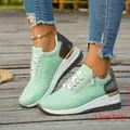 Baskets à talon compensé vert menthe stylées avec fermeture éclair et talon de 5,5 cm. - 37 / Baskets (XX9) / Vert clair