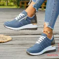 Baskets compensées bleues élégantes pour femmes avec zip latéral et talon de 5,5 cm - 37 / Baskets (XX9) / Bleu sarcelle