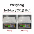 Weight measurement of white pleated long sleeve dress showing 490g for S and 510g for XXL - S / Dresses / White