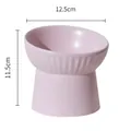 Bol incliné en céramique lavande pour chat, diamètre 12,5 cm, hauteur 11,5 cm - Bol à pied haut bouche inclinée / 1 Pièce / Violet