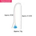 Rainbow nylon tube cat teaser wand with blue tassel and 41.5cm length detail - Rainbow