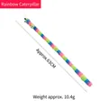 Colorful rainbow plush caterpillar replacement head for cat teaser wand toy 63cm - Rainbow Caterpillar