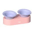 Modernes erhöhtes Doppelnapf-Set in Pink und Lila für die Fütterung von Katzen - Lila Rosa / Doppelschüssel Set
