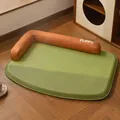 Comfortable green and orange waterproof pet bed mat with supportive bolster for dogs - Style with Bolster / 87*63cm / Olive Green