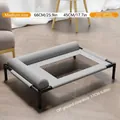 Lit surélevé pour chien gris taille M avec maille respirante et cadre étanche - M / Gris