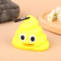 Yellow poop-shaped portable dog waste bag dispenser with carabiner for outdoors - Pet Poop Scooper / Yellow