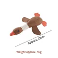 Heavy duty brown canvas duck plush dog toy for pet chewing and play, 33cm length - Canvas Duck (PT126) / 33cm / Brown
