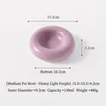 Cuenco de cerámica para mascotas en forma de bagel violeta claro de tamaño medio para gatos - Violeta Claro Brillante / M