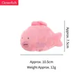 Soft pink plush clownfish catnip toy for cats, 10.5x7.5cm dimensions for dental care - Clownfish