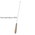 49cm langer flexibler Katzenspielstab-Ersatzdraht mit komfortablem Holzgriff für Katzen - Federholzgriff Stange / 49cm / Naturholzfarbe