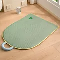 Komfortable grün gewebte Haustier-Kühlmatte mit blauem Griff für Katzen und Hunde - Größe S (Unter 2.5kg) / Tiefes Olivgrün