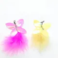 Hochwertige Feder-Ersatzköpfe für Katzenangeln, Schmetterlingsdesign in Pink und Gelb - Schmetterling / Gelb