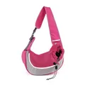 Portable pink and grey breathable mesh pet sling carrier bag for small dogs and cats - L / Maple Red