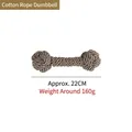 Durable braided cotton rope dog chew toy in dumbbell shape for large breed interaction - Cotton Rope Barbell