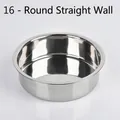 Langlebiger Futternapf aus Edelstahl, rund und gerade, in elegantem Silberfinish - 16-Rund Gerade