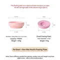 Bol pour animaux en céramique rose et disque flottant avec dimensions et capacité 450ml - Bol Simple (Rose + Rose)