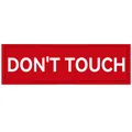 Detailed view of 'DON'T TOUCH' red embroidered velcro patch for dog harness - S (11x3cm) / DON'T TOUCH / Red