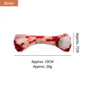 Realistic plush meat bone dog chew toy with 19cm length for interactive chewing play - Bone