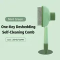 Professional self-cleaning pet grooming brush in mint green for efficient hair removal - New High-Low Comb / Mint Green