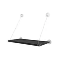 Breathable black mesh cat window perch with strong suction cups for easy window hanging - Teslin Mesh Style / Black